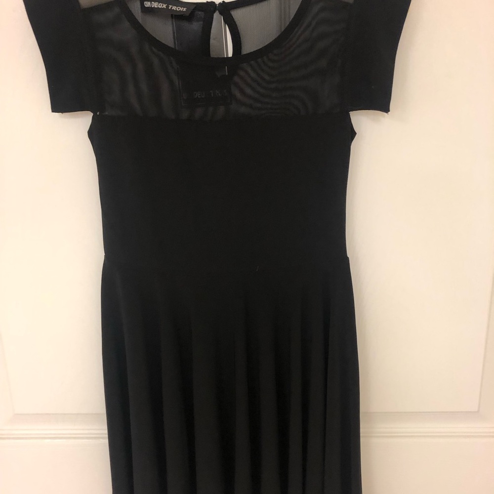 Un Deux Trois Girls Size 10 Black Party Dress